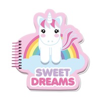 Notatnik notes w silikonowej oprawie, 3 wzory Jednorożec Sweet Dreams KL10633 Kids Euroswan mix cena za 1 szt