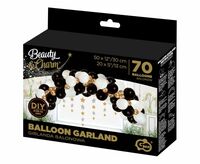 Girlanda balonowa B&C biało-złoto-czarna, 70 szt. GB-ZC70