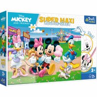 Puzzle dwustronne 24el SUPER MAXI 3w1 Mickey w wesołym miasteczku 41005 Trefl