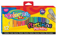 Plastelina 12 kolorów (złota + srebrna) Colorino Kids 42673