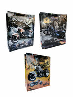 Torebka ozdobna prezentowa laminowana Motory Motocykle 016C 18x24x7cm p12, mix cena za 1 szt