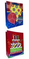Torebka ozdobna prezentowa urodzinowa 1005C 18x23x10cm p12, mix cena za 1 szt