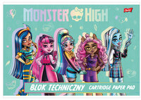 Blok techniczny biały A4 10k Monster High p10 cena za 1 szt