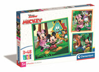 Clementoni Puzzle 3x48el SuperColor square Mickey i Minnie 25298