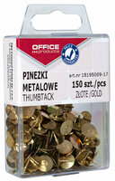 Pinezki metalowe OFFICE PRODUCTS w pudełku, 150 szt., złote