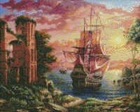 Haft diamentowy z ramą Diamentowa mozaika 40x50cm Wieczorny port