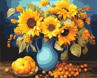 Malowanie po numerach z ramą 40x50cm Słonecznikowa harmonia
