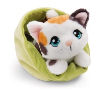 NICI 61332 Maskotka kotek w plamki 12cm w koszyku zielonym