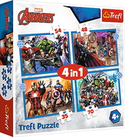 Puzzle 4w1 35,48,54,70el Odważni Avengersi. Avengers 34386 Trefl p8