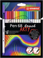 Flamastry STABILO Pen 68 brush etui kartonowe 18 szt. ARTY 568/18-21-20