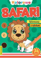Książka kolorowanie z cyferkami Safari z naklejkami. Books and fun