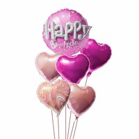 Balon foliowy napis Happy birthday rózowy BCF-512 6szt.