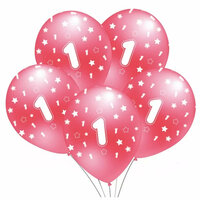 Balon z nadrukiem 1 różowy B149 5szt