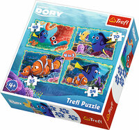 Puzzle 4w1 Podwodne zabawy - Dora 34259  Trefl