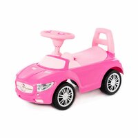 Polesie 84477 Samochód-jeździk SuperCar Nr1 z sygnałem dźwiękowym (różowy) jeździdełko auto pojazd