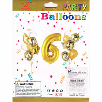 Zestaw balonów, cyfra 6, wys. 30-60cm, 16 szt. BSC-538-6