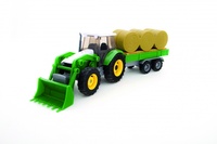 Traktor spychacz + naczepa zielony TEAMA