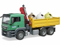 MAN TGS wywrotka z żurawiem i kontenerami do segregacji odpadów, recyklingu 03753