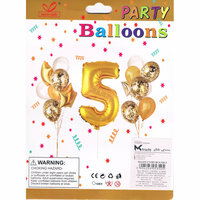 Zestaw balonów, cyfra 5, wys. 30-60cm, 16 szt. BSC-538-5