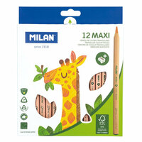 Kredki Maxi trójkątne natural 12 kolorów 07226212FSC MILAN cena za 1szt.