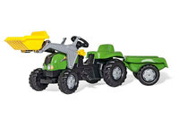 Traktor Rolly zielony z łyżką i przyczepą 023134