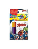Kredki ołówkowe trójkątne dwukolorowe 12 sztuk 24 kolory + temperówka Colorino Kids Avengers
