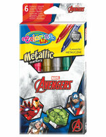 Flamastry 6 kolorów metaliczne Colorino Kids Avengers