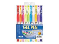 Długopisy żelowe MFP 10 kolorów GC1068-10 glitter