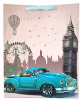 Torebka ozdobna prezentowa stylowe auta 1137C 18x23x10cm p12, mix cena za 1 szt