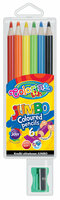 Kredki ołówkowe okrągłe Jumbo 6 kol + temperówka Colorino Kids 33084