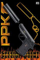 PROMO Pistolet z tłumikiem PPK Special Agent 25-shot blister 276mm 0472