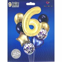 Zestaw balonów cyfra 6, wys. 40-60cm 9 szt BCF-204-6