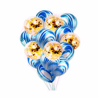 Zestaw balonów niebieskie ze złotym konfetti 30cm, 15 szt. BCS-600