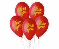Balony Premium I Love You (złoty napis) / 33 cm (13) 5 szt. GS120/ILZ