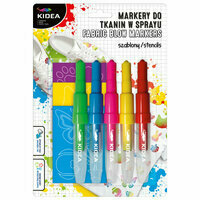 Markery do tkanin w sprayu z szablonami Zwierzaki 5 szt. I KIDEA