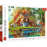 Puzzle 500el Chatka nad rzeką 37484 Trefl
