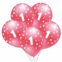 Balon z nadrukiem 1 różowy B149 5szt