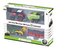 Farma zestaw maszyn rolniczych - traktor i kombajn w pudełku p6