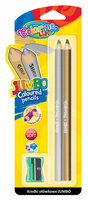 Kredki ołówkowe okrągłe Jumbo 2 szt. srebrna + złota blister Colorino Kids new 51675